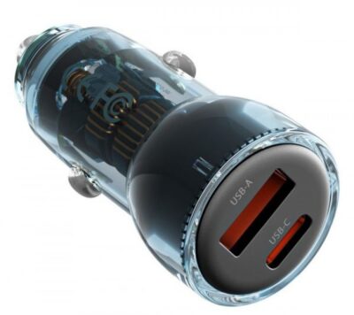 XO CC60 Smart Διαφανής Φορτιστής Αυτοκινήτου A30W+C30W/Ταυτόχρονη 60W Μαύρο