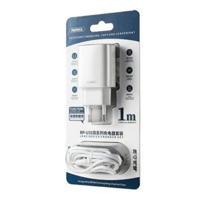 Remax Φορτιστής με 2 Θύρες USB-A και Καλώδιο micro USB Λευκός (RP-U35)